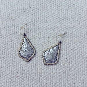 Addie Gold Drop Earrings in Silver Filigree Mix